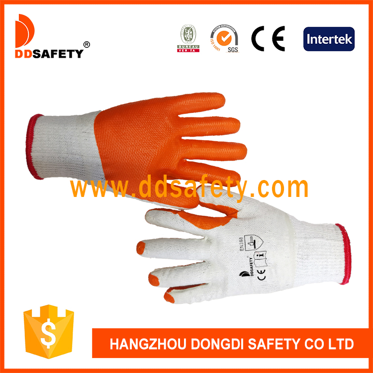 Cotton with orange rubber glove-DCL302